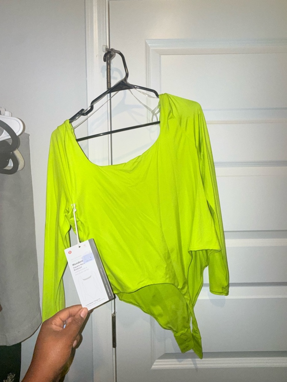 lululemon athletica wunder under Neon Lime Long-Sleeve Bodysuit